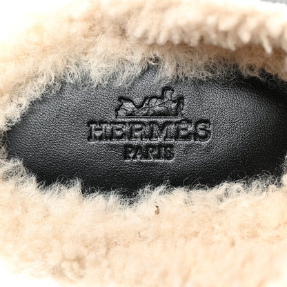 Hermes Calfskin Wool Calya Mules 35 Black 7 of 7