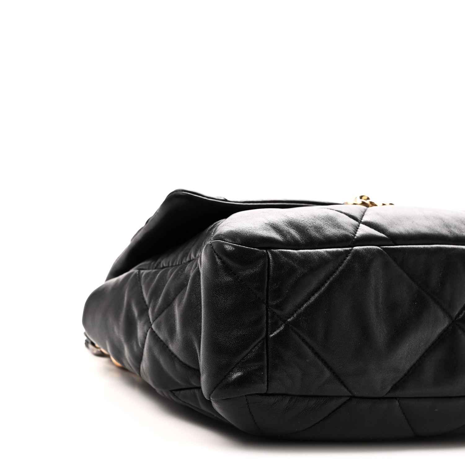Chanel Shiny Goatskin Quilted Large Chanel 19 Flap Black 9 of 10