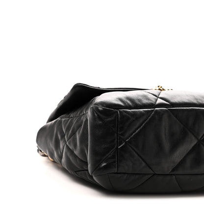 Chanel Shiny Goatskin Quilted Large Chanel 19 Flap Black 9 of 10