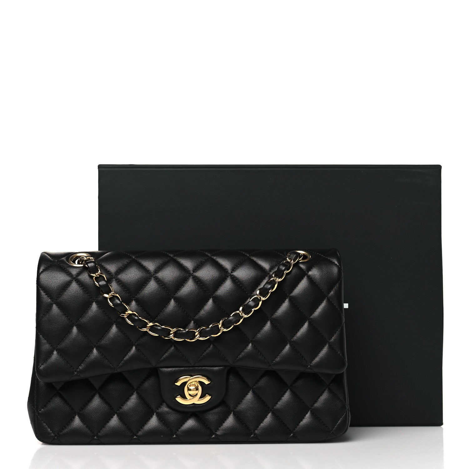 Chanel Lambskin Quilted Medium Double Flap Black 11 of 11