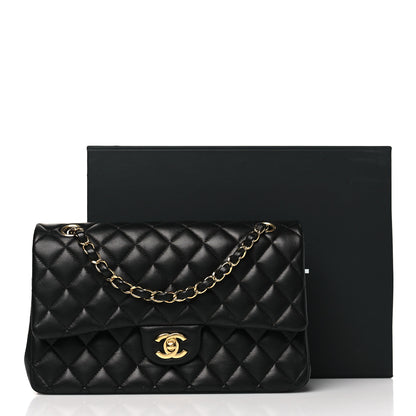 Chanel Lambskin Quilted Medium Double Flap Black 11 of 11