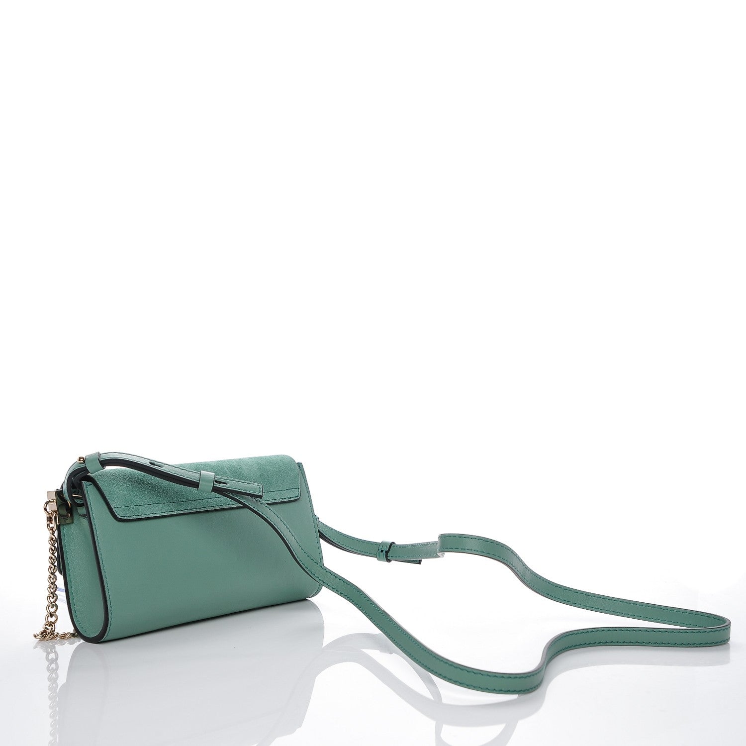Chloe Suede Calfskin Mini Faye Shoulder Bag Happy Green 3 of 5