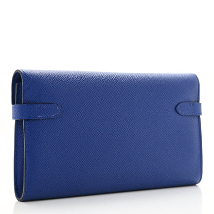 Hermes Epsom Kelly Longue Wallet Bleu Electrique 2 of 6