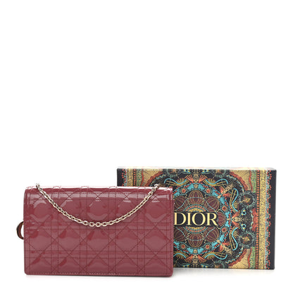Christian Dior Patent Cannage Lady Dior Clutch Red 12 of 12