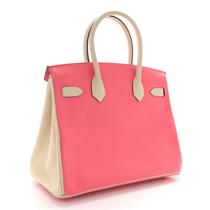 Hermes Epsom Horseshoe Birkin 30 Rose Azalee Craie 3 of 12