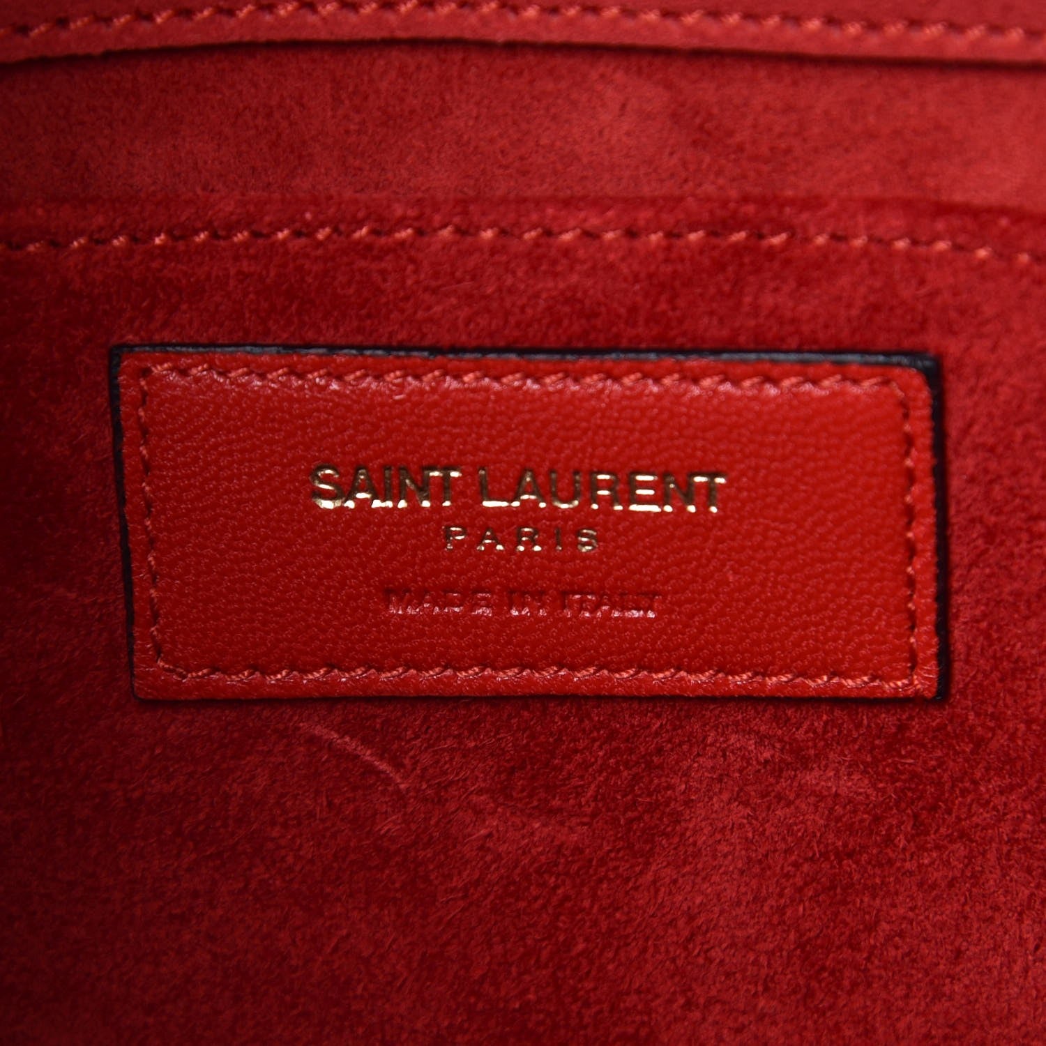 Saint Laurent Suede Y Studs Crossbody Bag New Red 6 of 8
