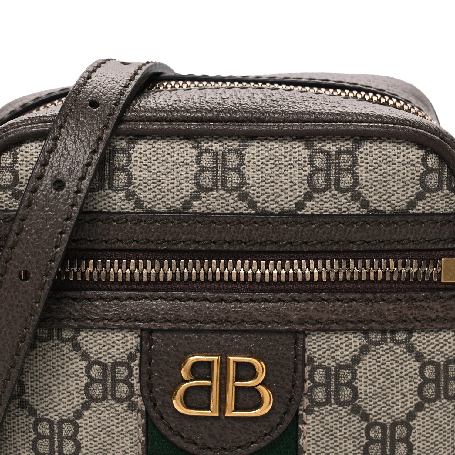 Gucci X BALENCIAGA BB Supreme Monogram Web Mini Ophidia Messenger Beige New Acero 8 of 10