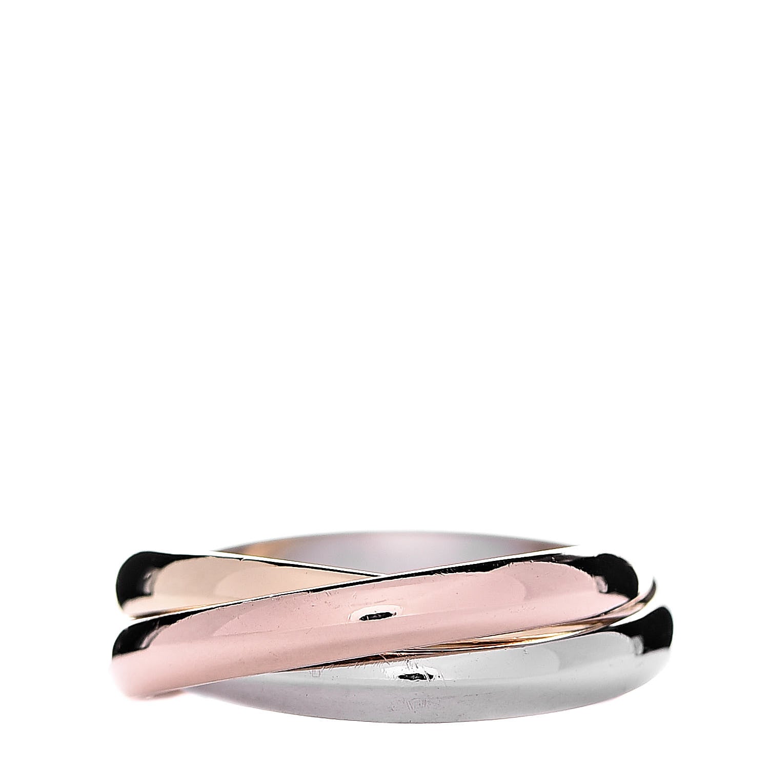 Cartier 18K Pink Yellow White Gold Small Trinity Ring 50 5.25 1 of 7