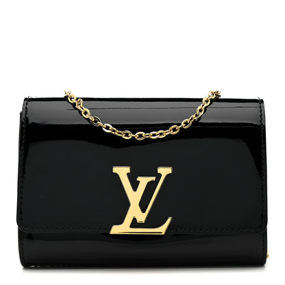 Louis Vuitton Patent Louise PM Chain Clutch Black 1 of 10