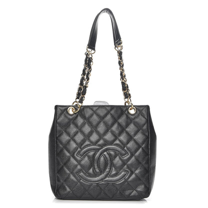 Chanel Caviar Quilted Petit Shopping Tote PST Black 1 of 7