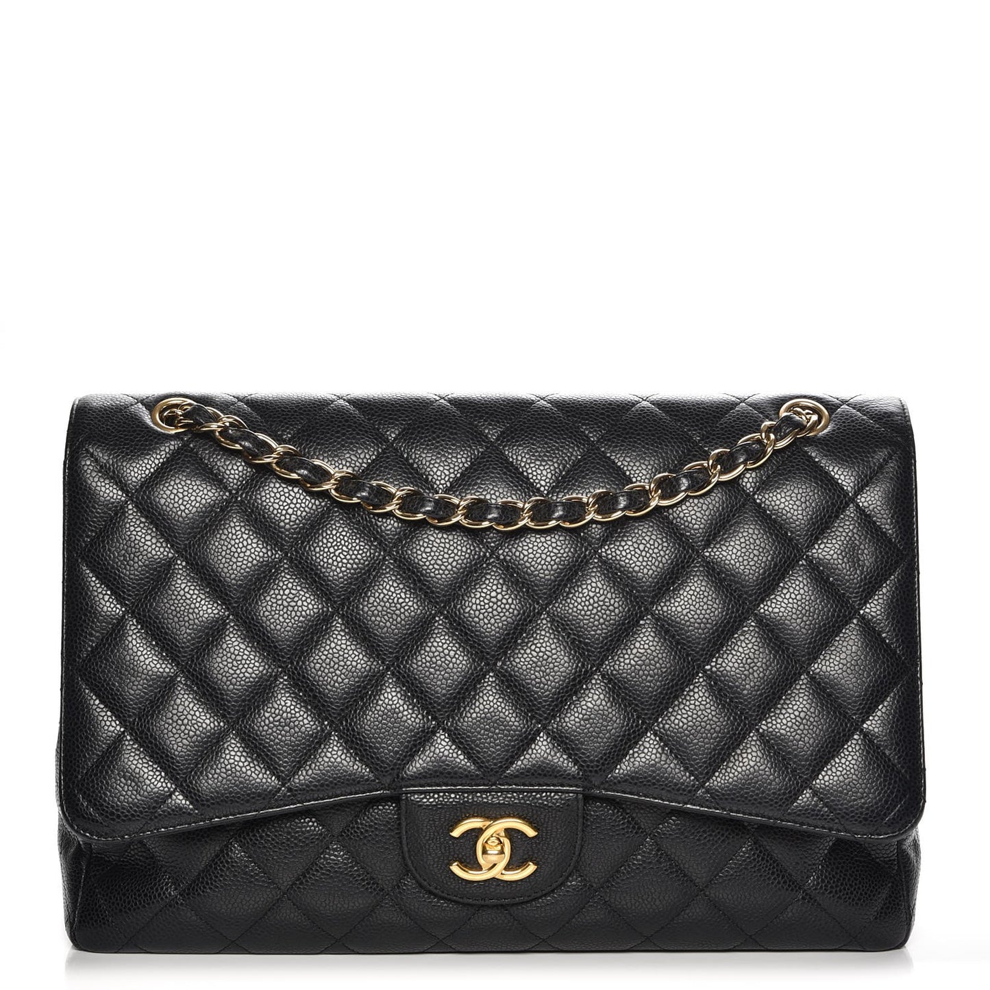 Caviar Quilted Maxi Single Flap Black