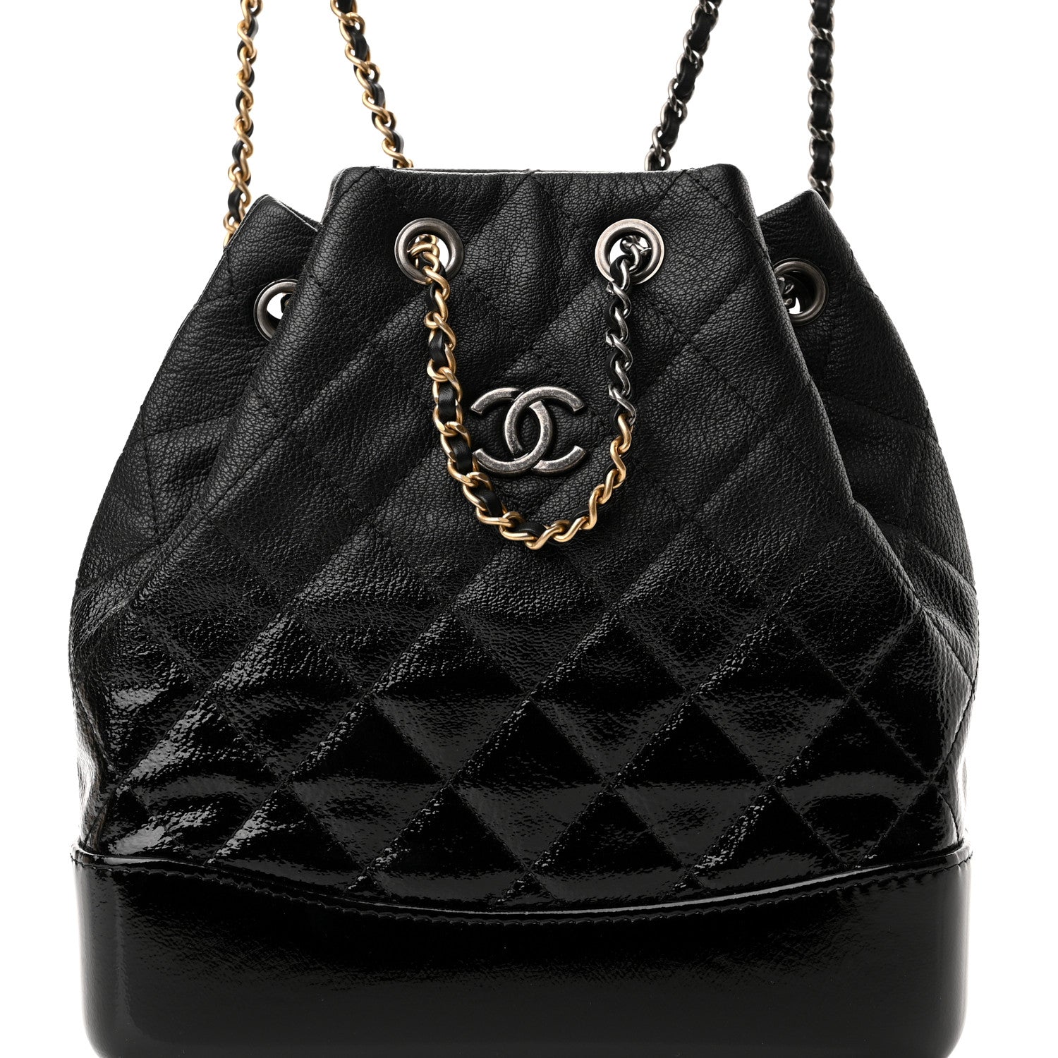 Chanel Patent Goatskin Quilted Small Gabrielle Backpack Black 8 of 11