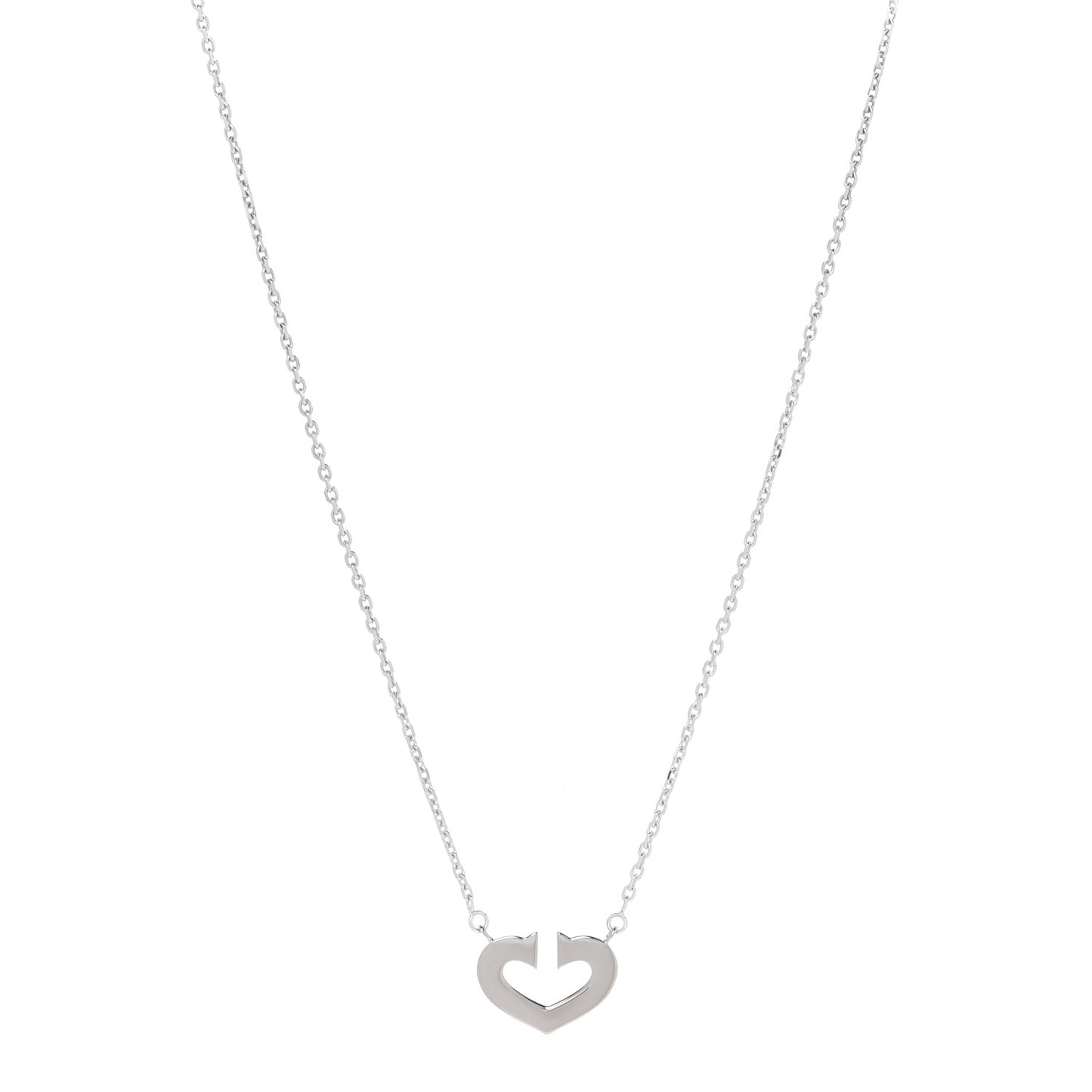 18K White Gold Medium Hearts and Symbols Necklace