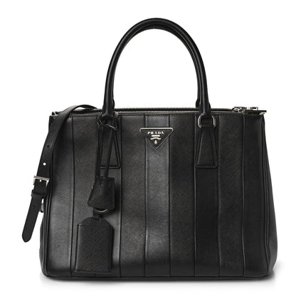 Prada Saffiano City Calf Medium Galleria Double Zip Tote Black 1 of 11