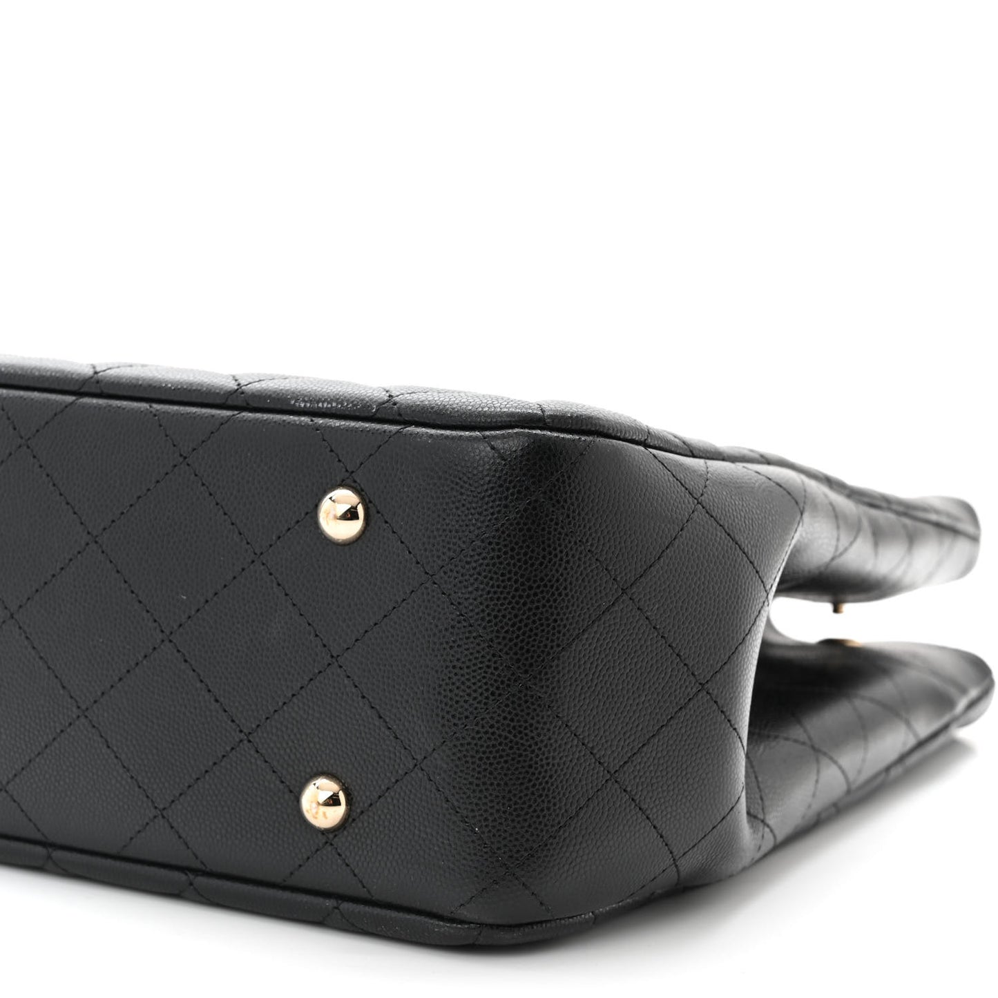Caviar Quilted Large Shopping Tote Black