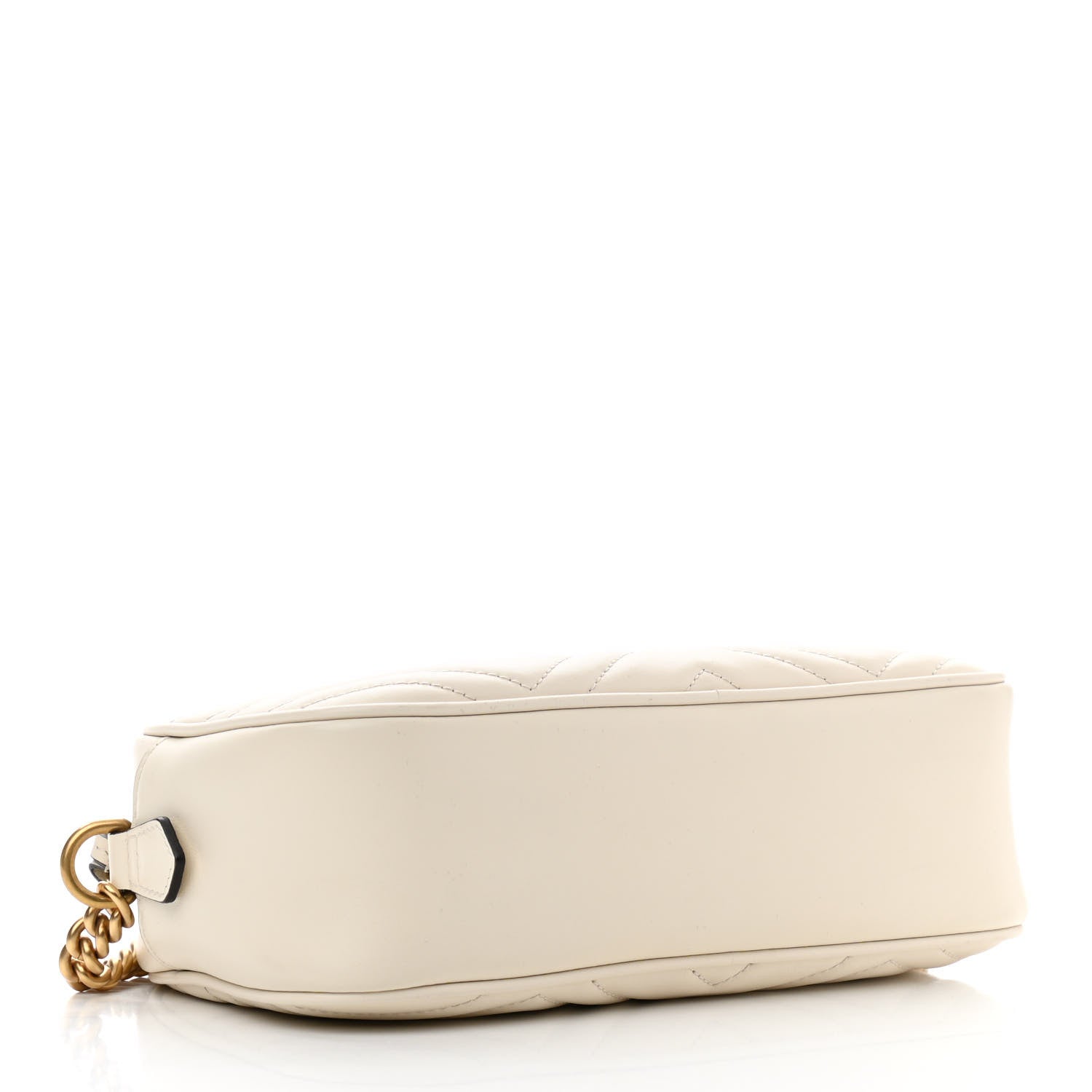 Gucci Calfskin Matelasse Small GG Marmont Chain Shoulder Bag White 4 of 10