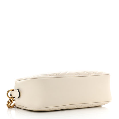 Gucci Calfskin Matelasse Small GG Marmont Chain Shoulder Bag White 4 of 10