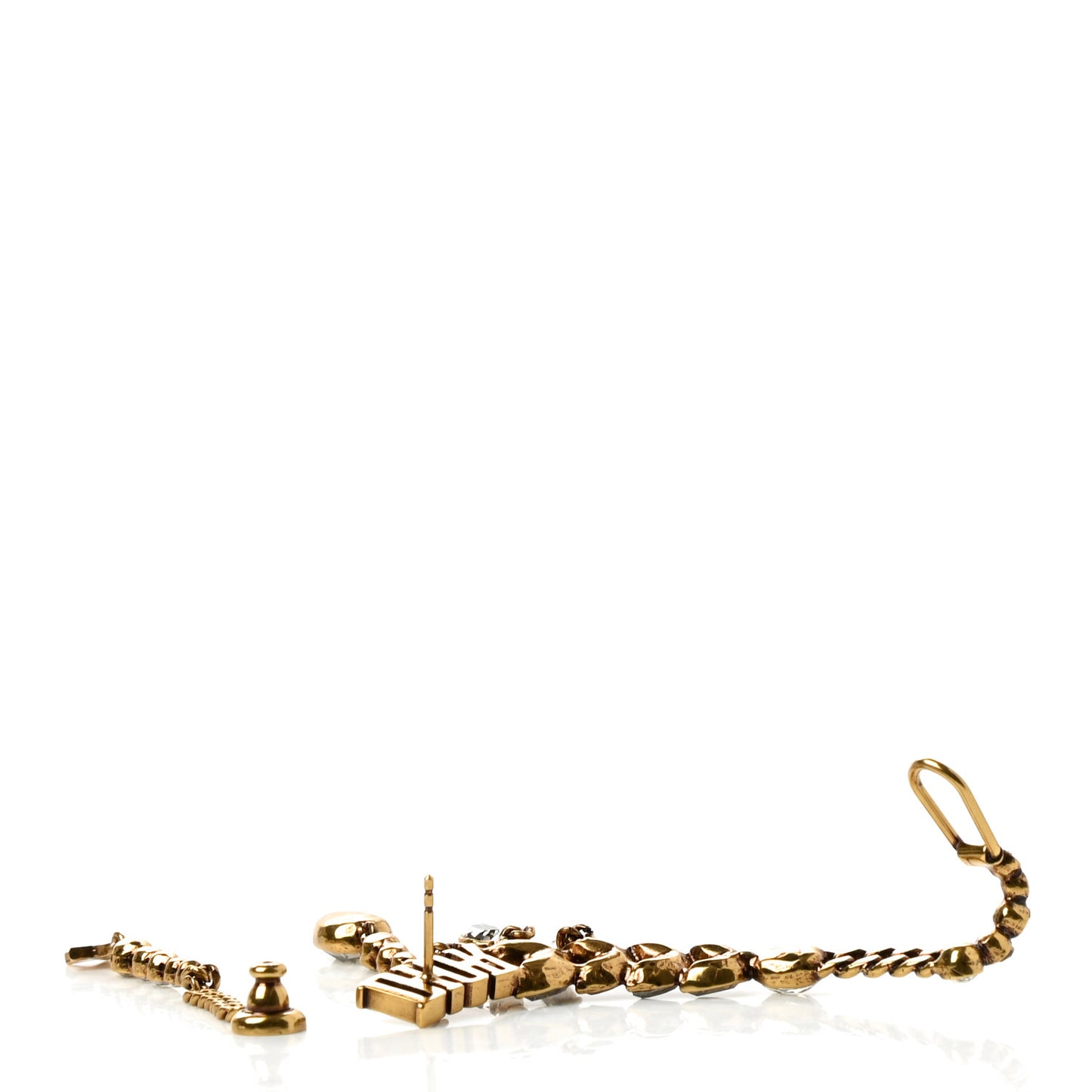 Crystal Metal Logo Dio(r)evolution Earring Aged Gold