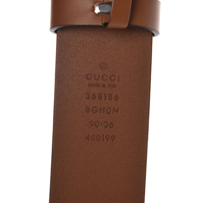 Gucci Selleria Calfskin Nickel Interlocking G 37mm Belt 85 34 Cuir 4 of 7