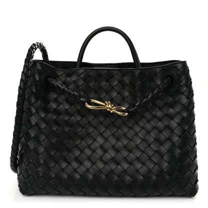 Bottega Veneta Nappa Intrecciato Medium Andiamo Shoulder Bag Black 1 of 9