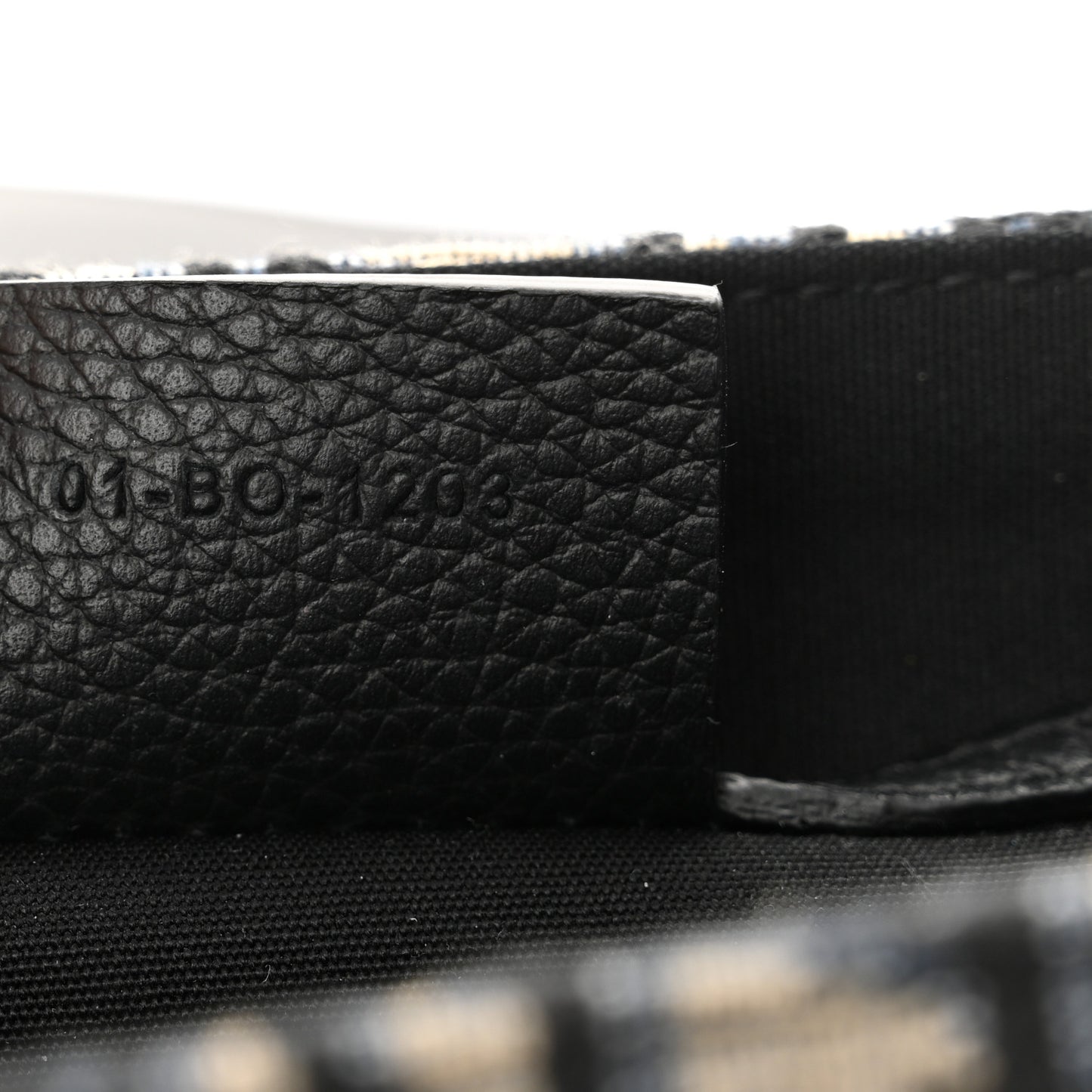 Oblique Jacquard Grained Calfskin Small Saddle Messenger Bag Beige Black