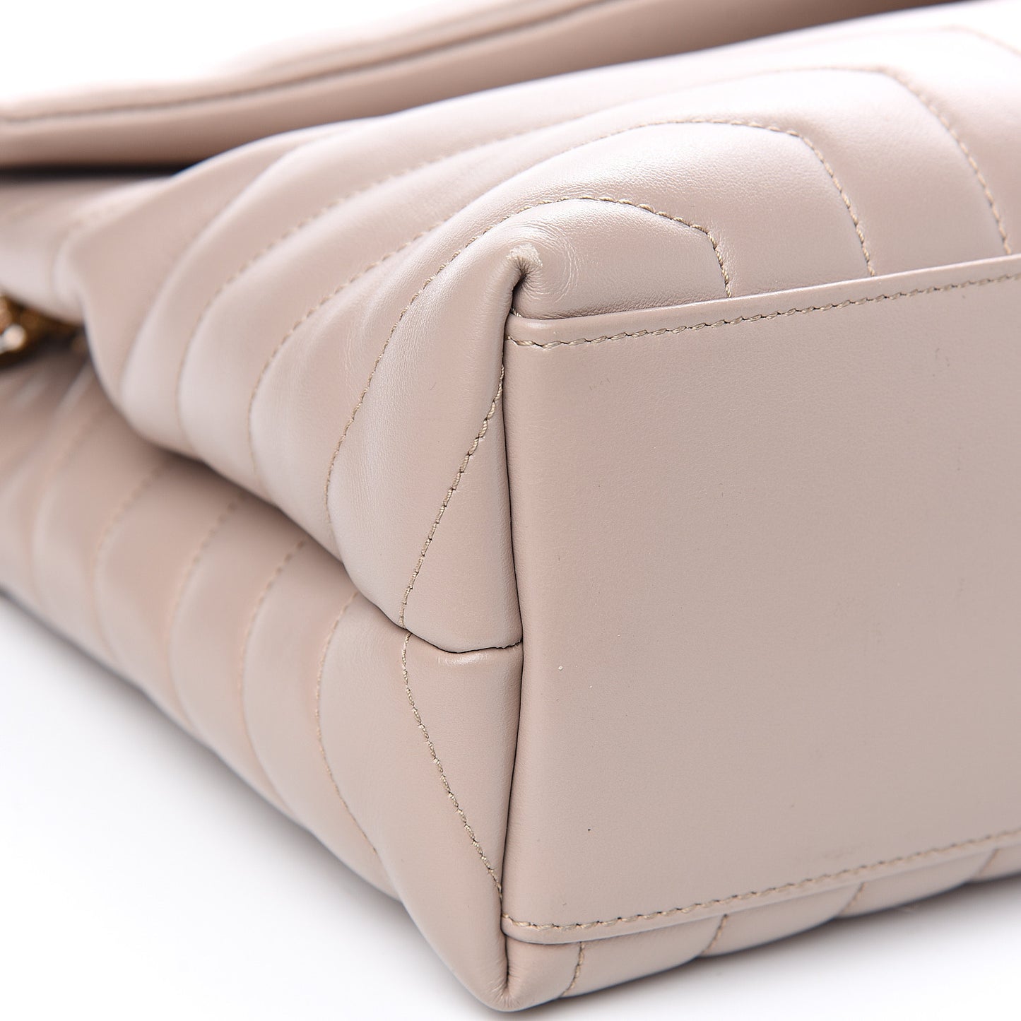 Calfskin Y Quilted Monogram Medium Loulou Chain Satchel Light Natural