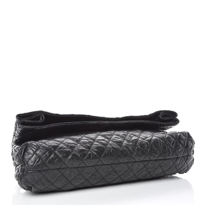 Chanel Aged Calfskin Quilted Coco Rider Fold Over Flap Black 4 of 11