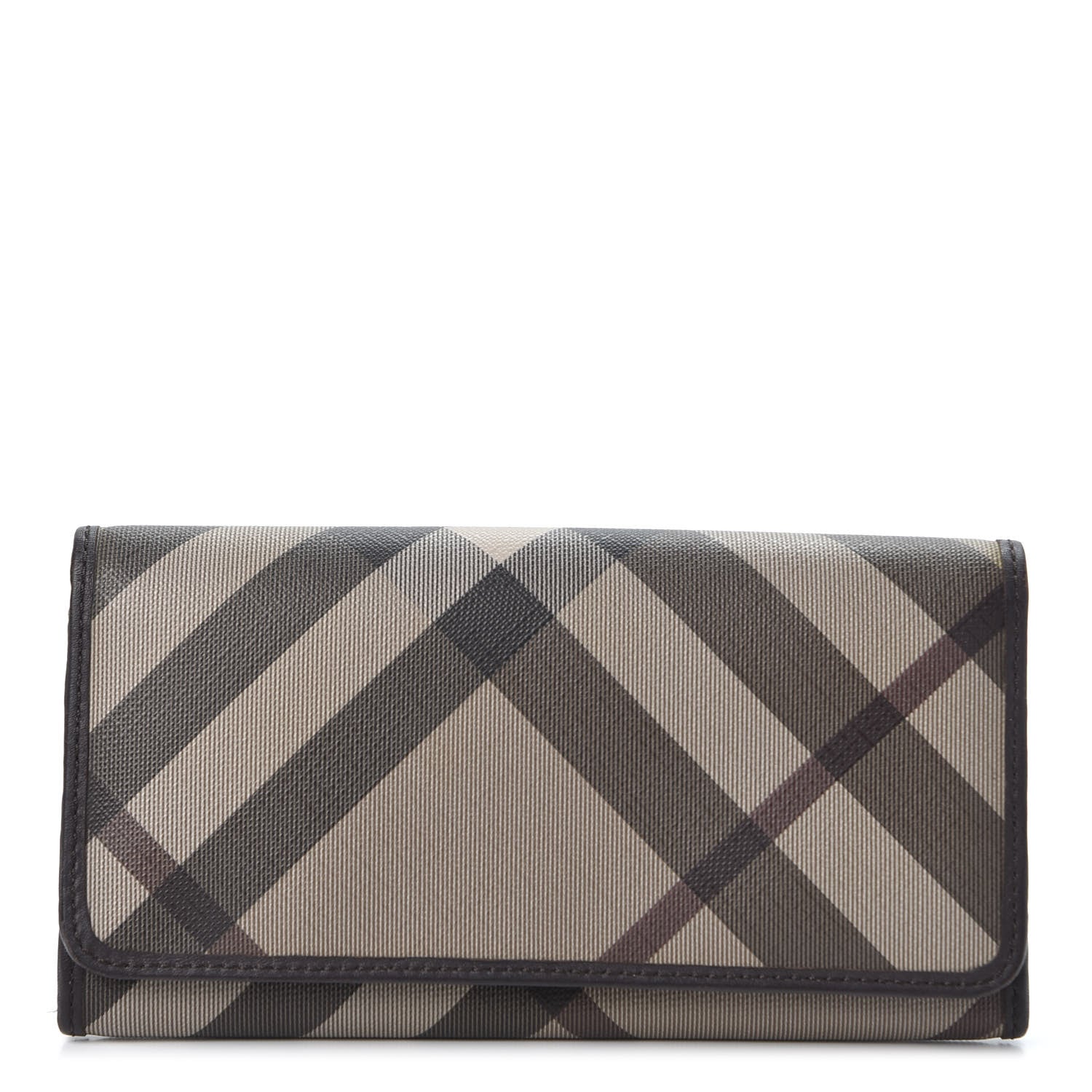 Burberry Smoked Check Continental Wallet Chocolate 1 of 10