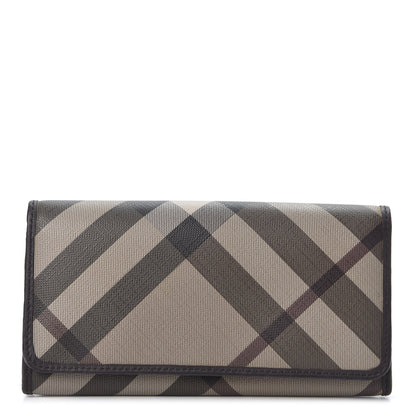 Burberry Smoked Check Continental Wallet Chocolate 1 of 10