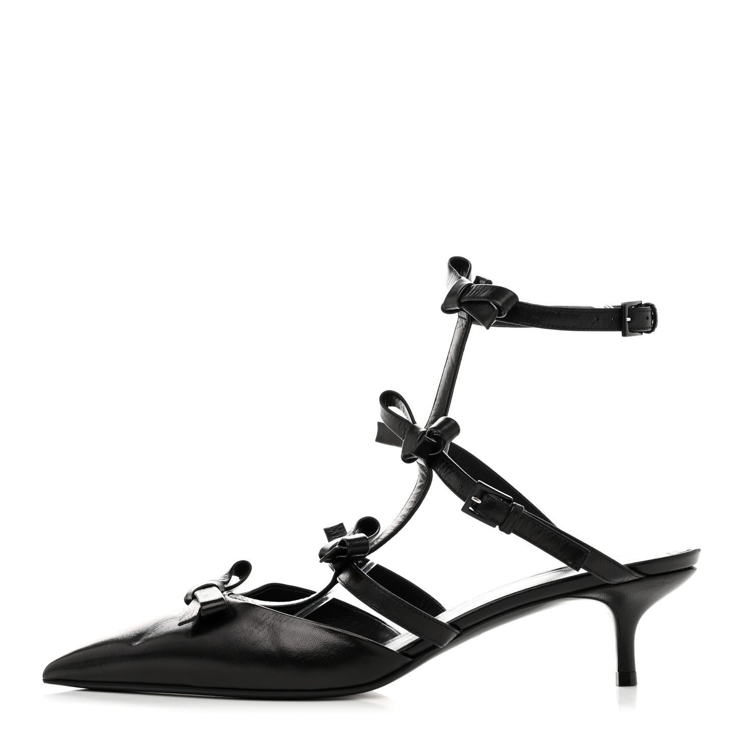 Nappa French Bow Gladiator 45mm Sandals 41 Black