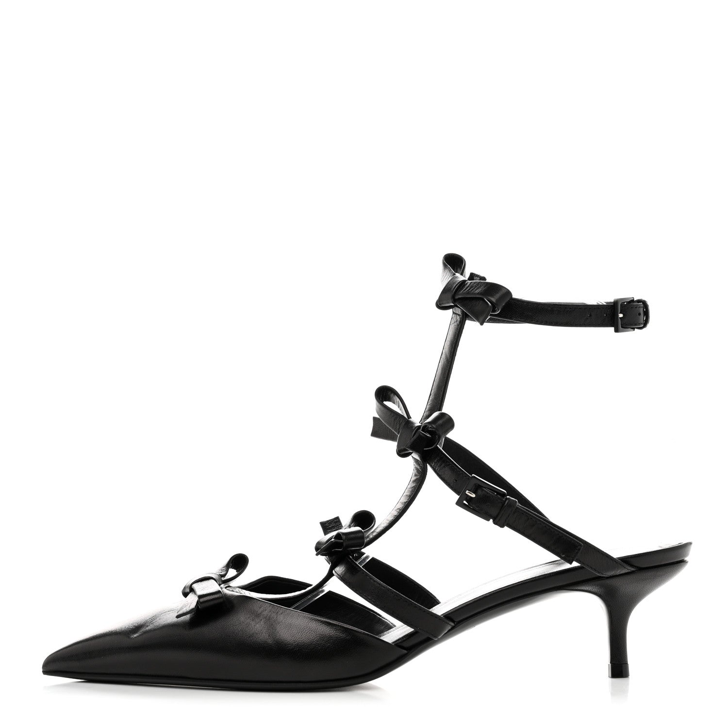 Valentino Garavani Nappa French Bow Gladiator 45mm Sandals 41 Black 1 of 8