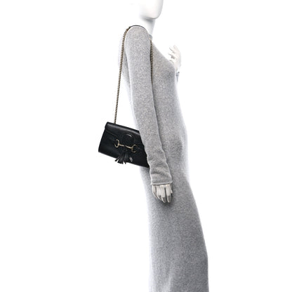 Gucci Smooth Calfskin Small Emily Chain Shoulder Bag Black 2 of 11