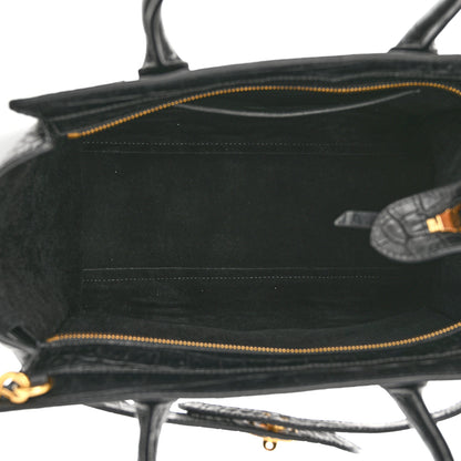 Mulberry Crocodile Embossed Calfskin Small Zipped Bayswater Black 5 of 9