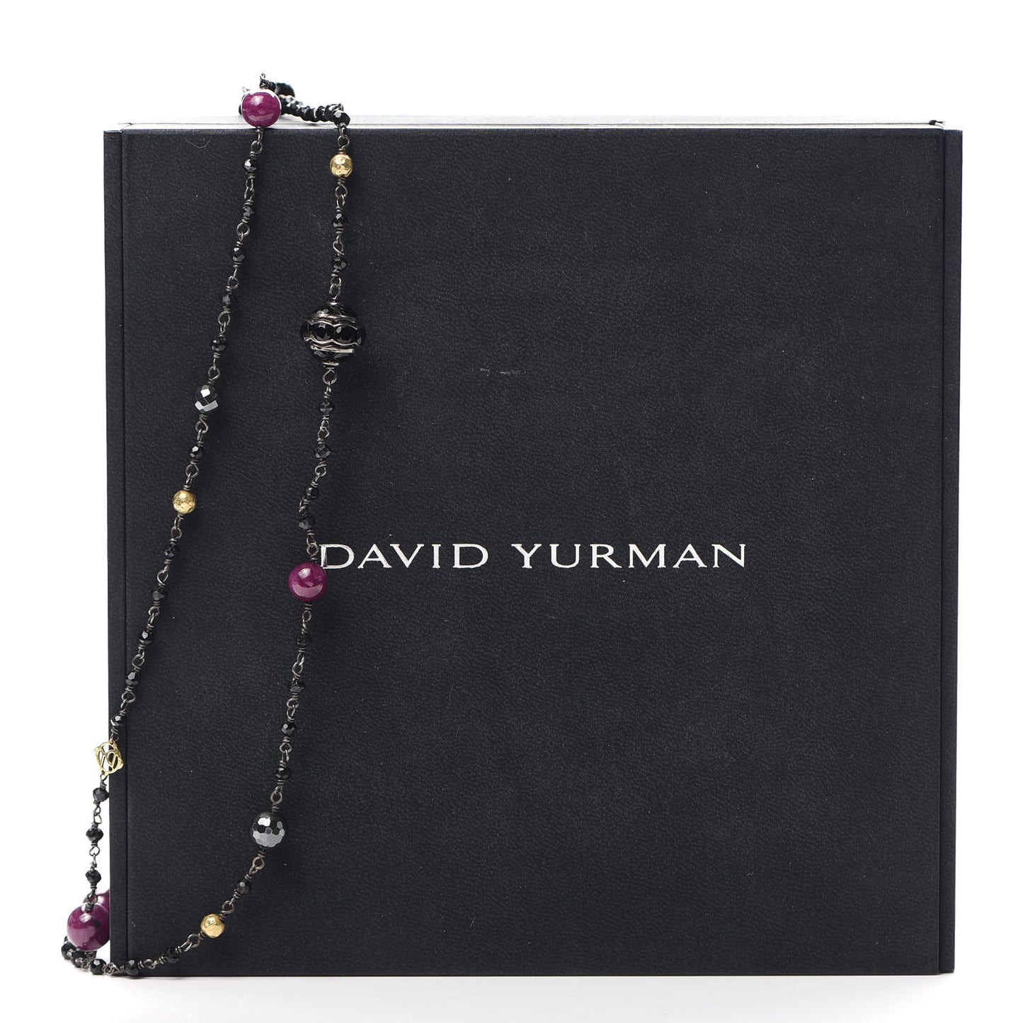 Sterling Silver 18K Yellow Gold Hematine Black Onyx Rhodolite Garnet Bijoux Necklace