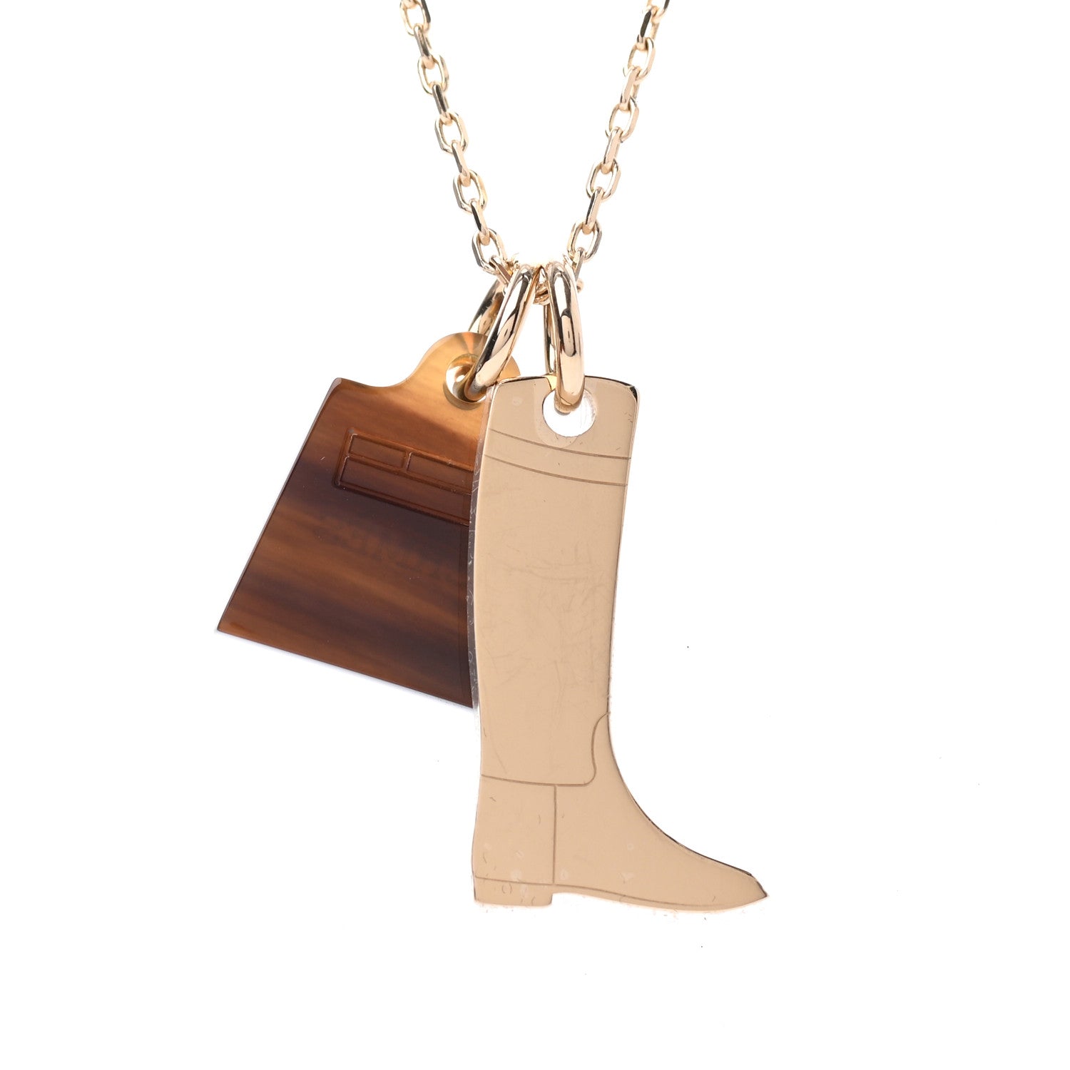 Hermes Permabrass Buffalo Horn Amulette Maroquinier PM Pendant Necklace 3 of 4