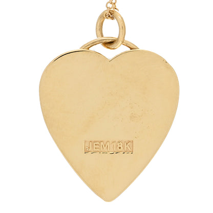 Jennifer Meyer 18K Yellow Gold Diamond Turquoise Heart Pendant Necklace 4 of 4