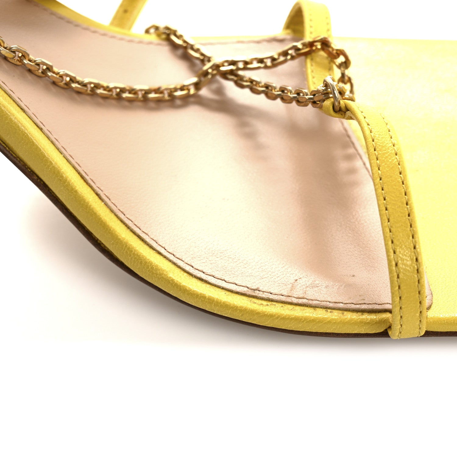 Bottega Veneta Lambskin Stretch Chain Strap 90mm Sandals 41 Buttercup 9 of 14