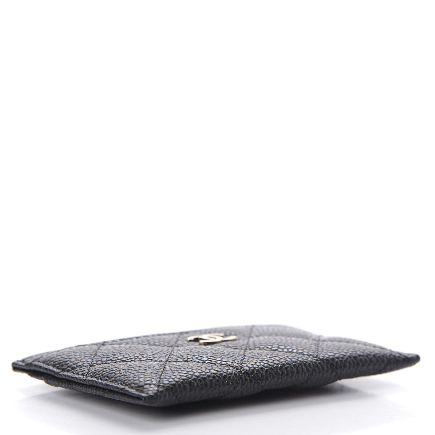 Caviar Quilted Card Holder Black