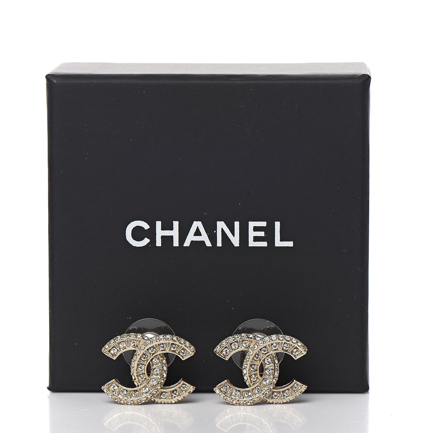 Crystal Timeless CC Earrings Light Gold