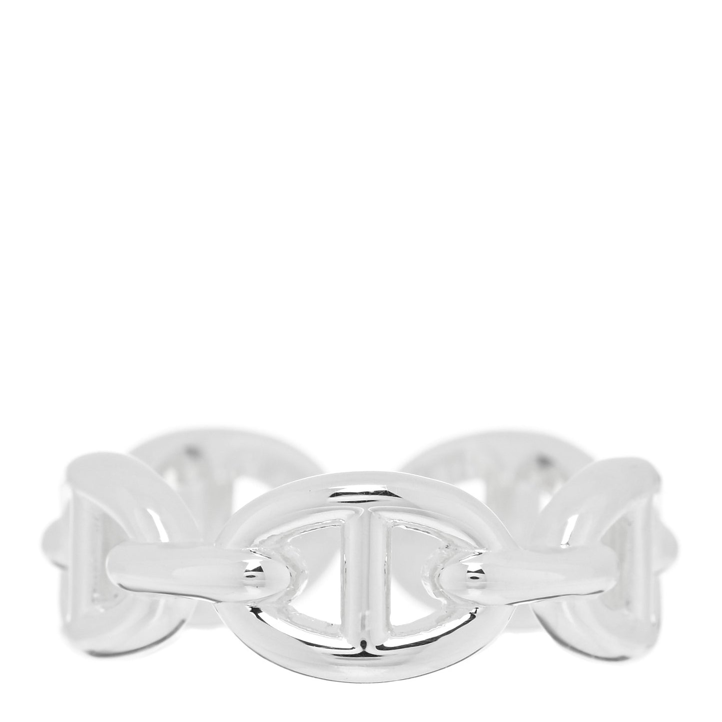 Sterling Silver PM Chaine d'Ancre Enchainee Band Ring 53 6.5