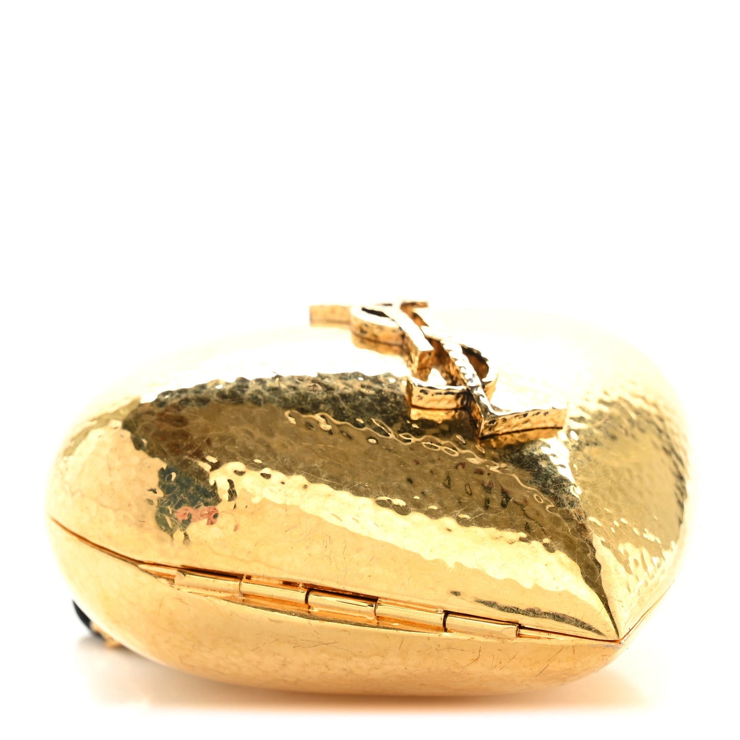 Brass Evening Mini Heart Minaudiere Gold