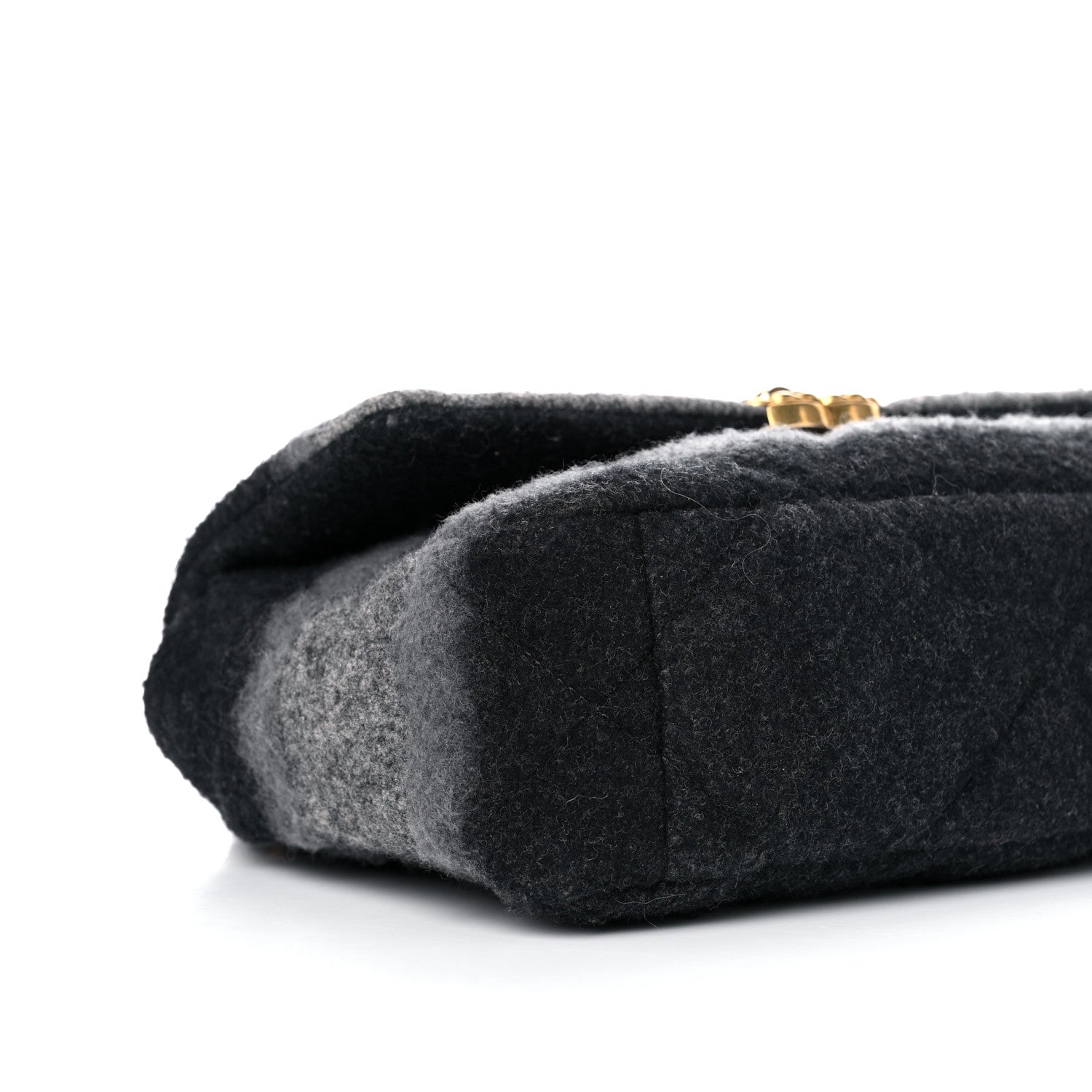 Chanel Wool Quilted Medium Chanel 19 Flap Black Grey 8 of 10
