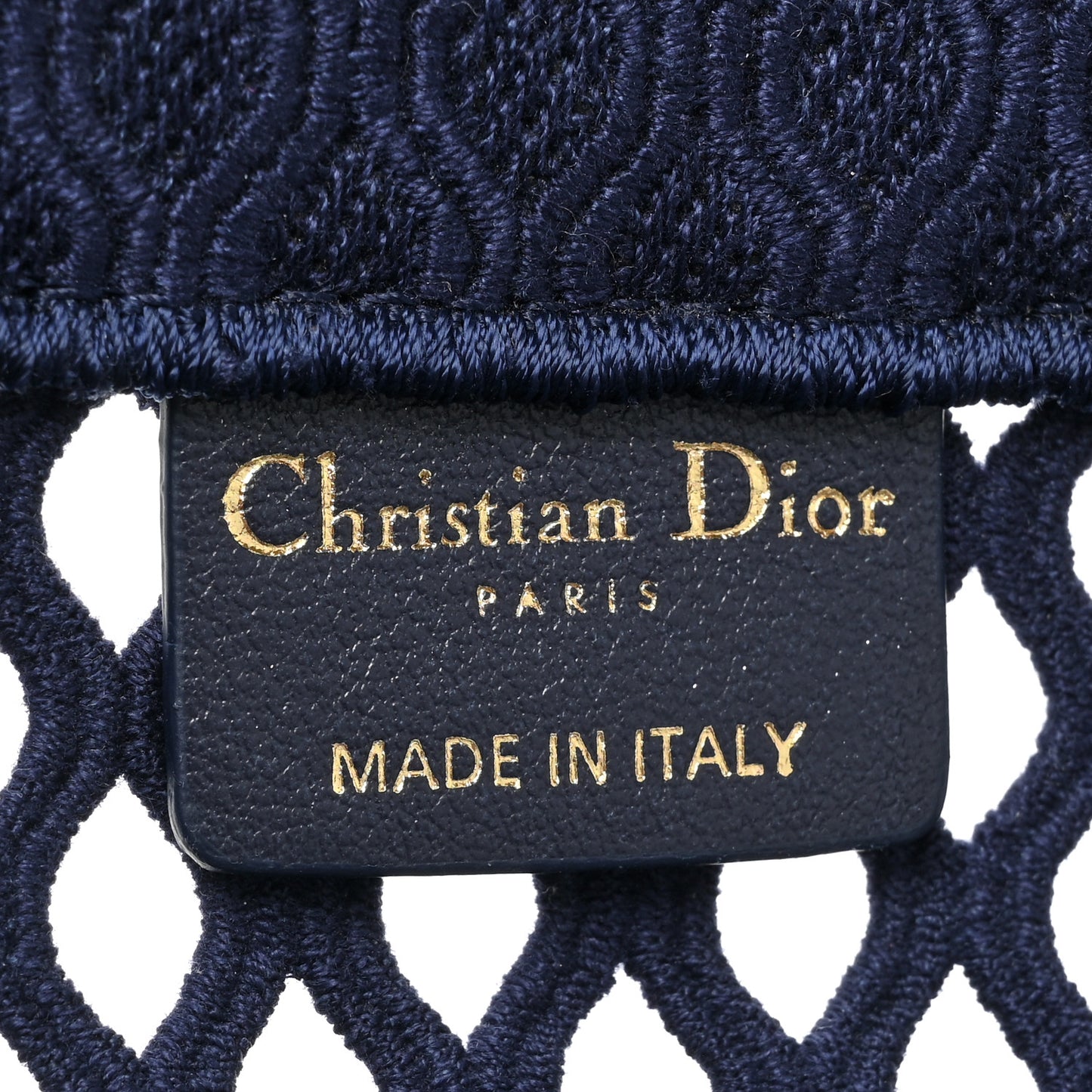 Mesh Embroidered Book Tote Navy Blue