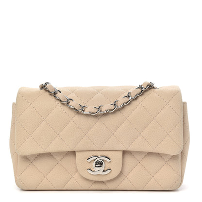 Chanel Iridescent Caviar Quilted Mini Rectangular Flap Light Beige 1 of 12