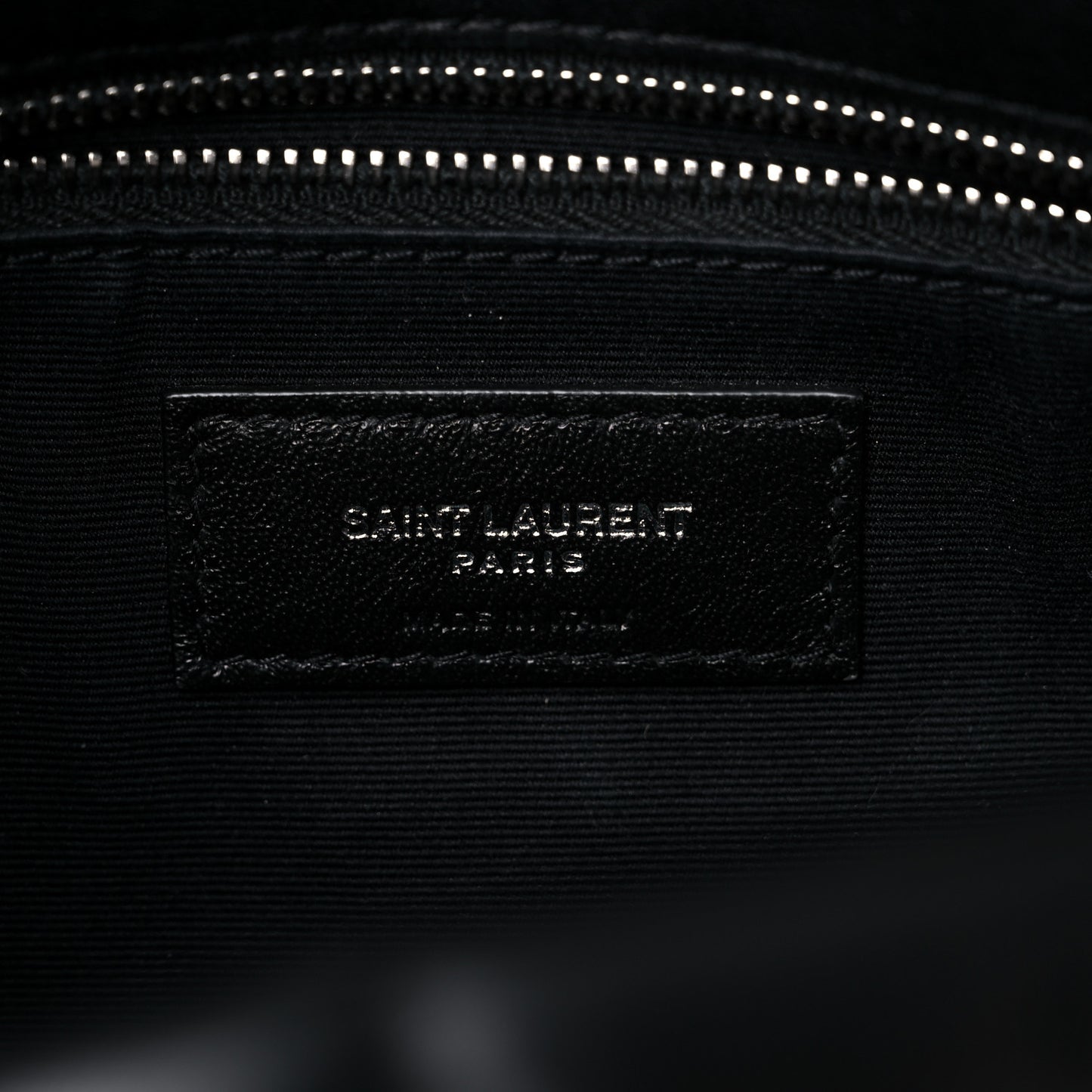 Lambskin Quilted Small Loulou Puffer Monogram Chain Satchel Black