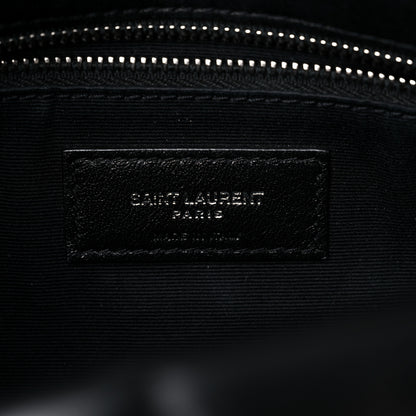 Saint Laurent Lambskin Quilted Small Loulou Puffer Monogram Chain Satchel Black 7 of 14
