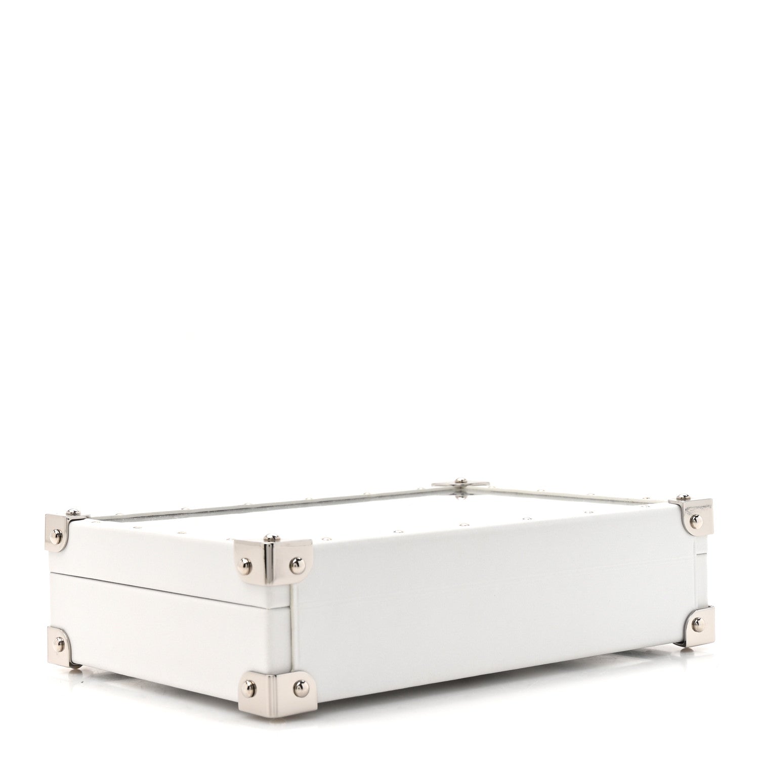 Louis Vuitton Calfskin Mirror Monogram Etched Jewelry Box Trunksu White 3 of 8
