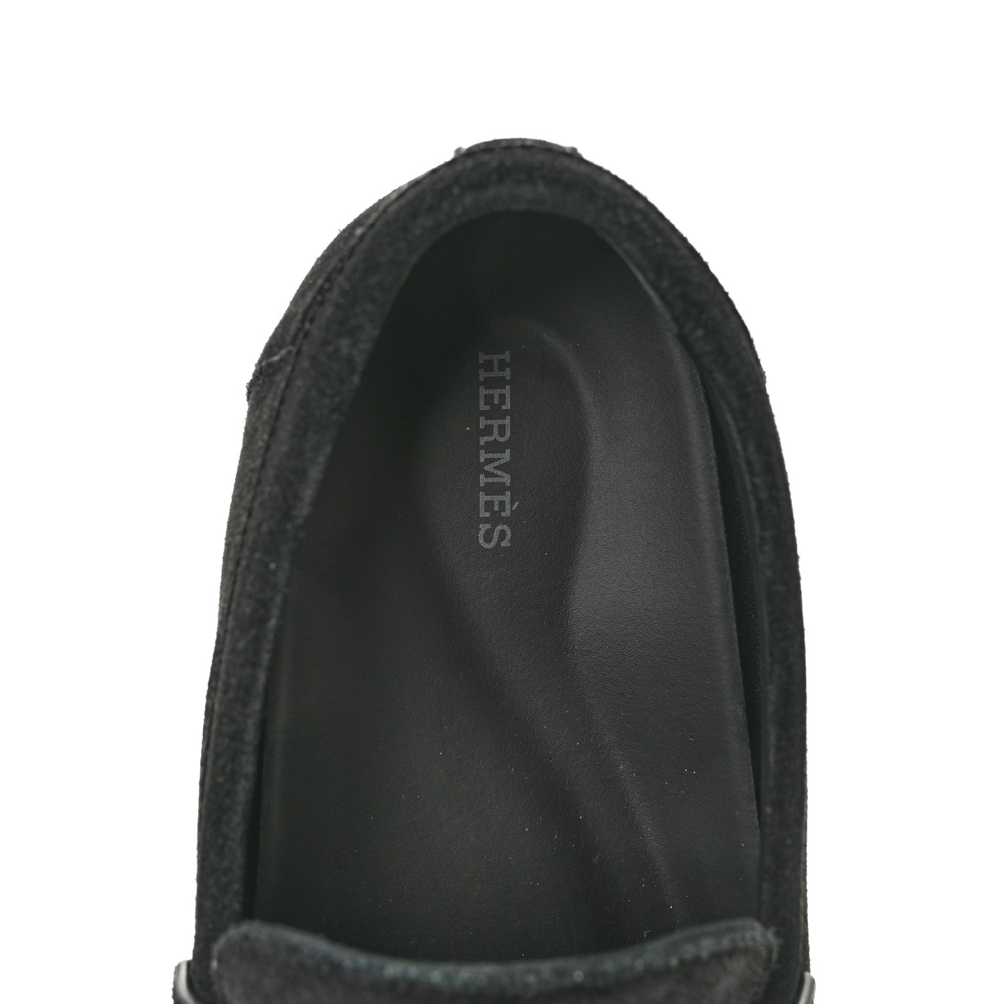 Suede Calfskin Womens Lazy Loafers 41 Black