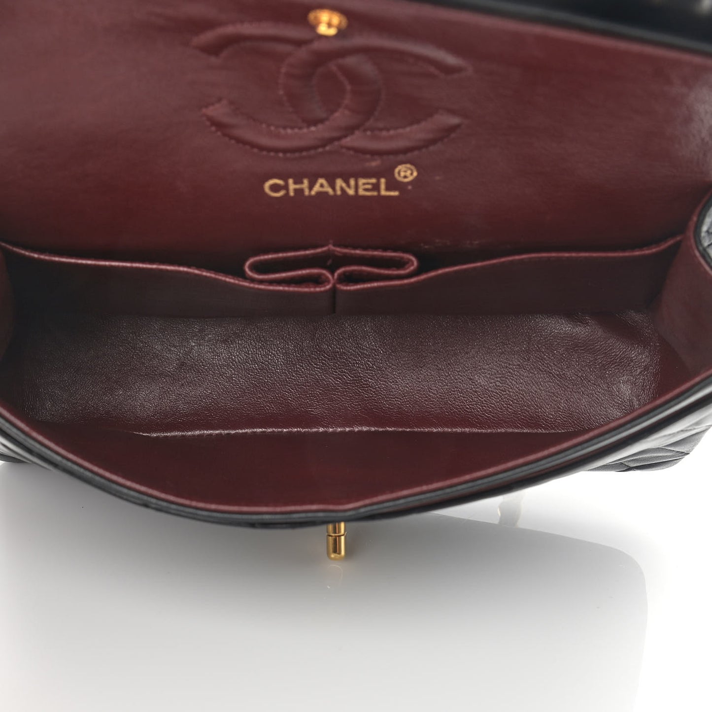 Lambskin Quilted Small Double Flap Black