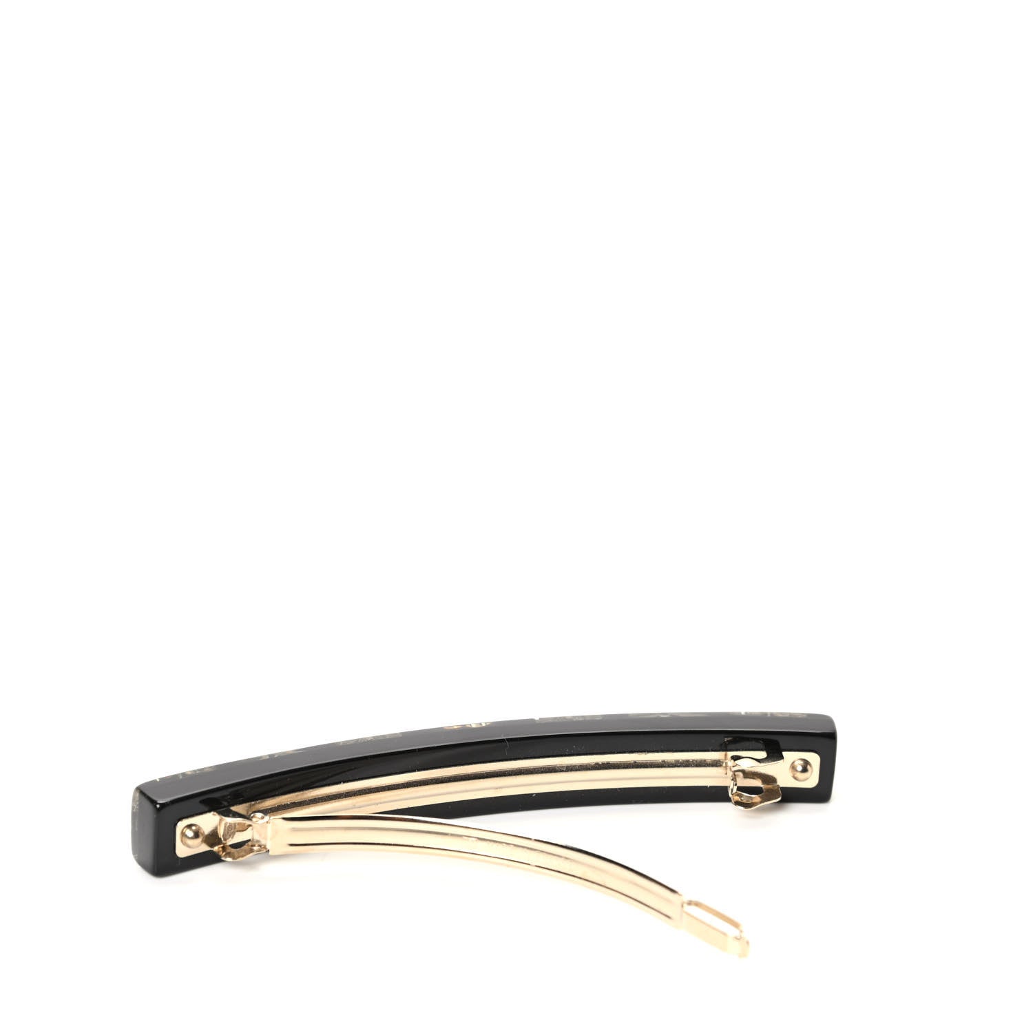 Chanel Resin Butterfly CC Hair Clip Barrette Black Gold 2 of 5